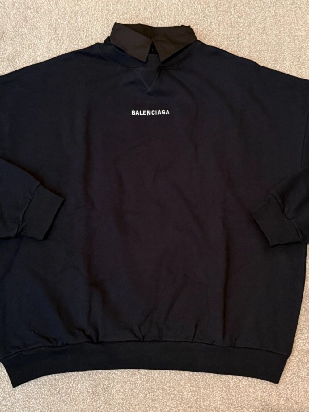 Balenciaga Back Shirt Collar Crewneck faded black sz M